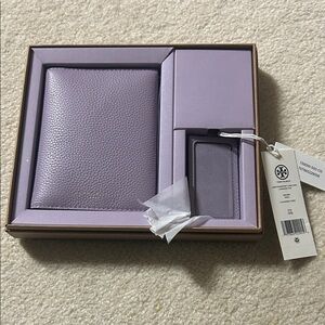 Tory Burch Lavender Key and Card Holder Set
